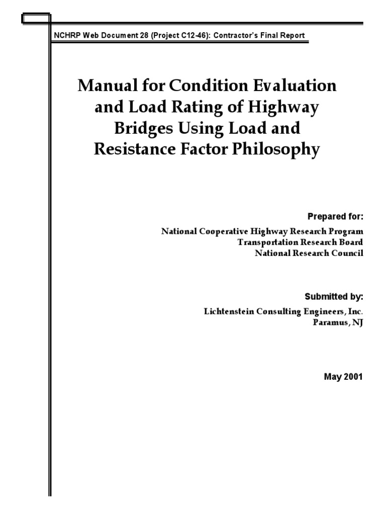 Development of a Load and Resistance Factor Rating Manual for Highway
