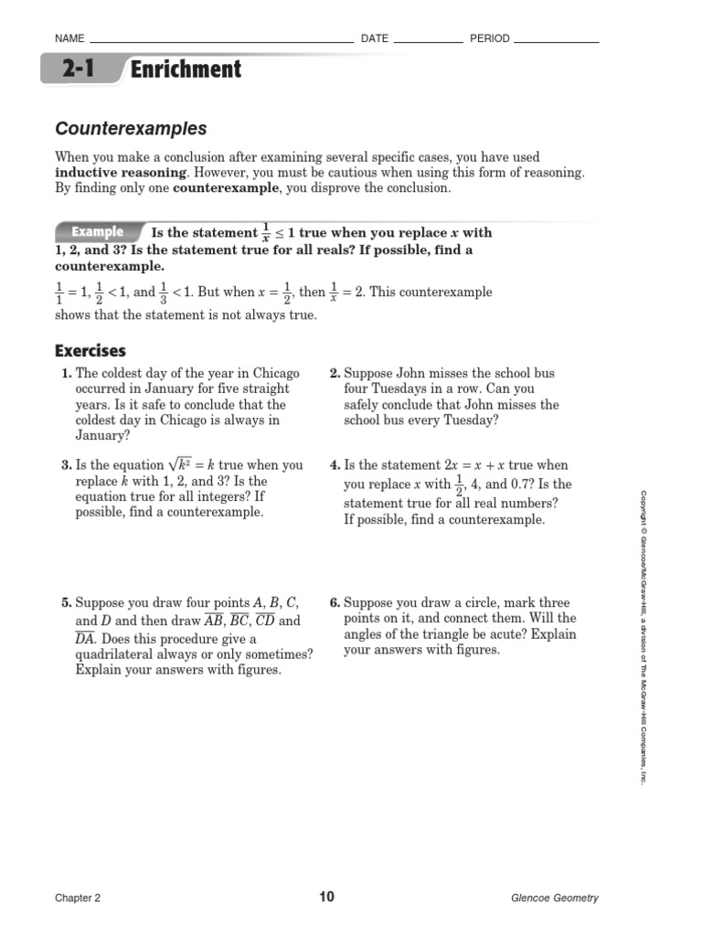 Counterexample PDF Mathematical Objects Elementary Geometry