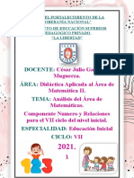 Analisis Del Area de Matematica-Componentes Numericos y Relaciones para El Vii Ciclo Del Nivel Inicial-2022.