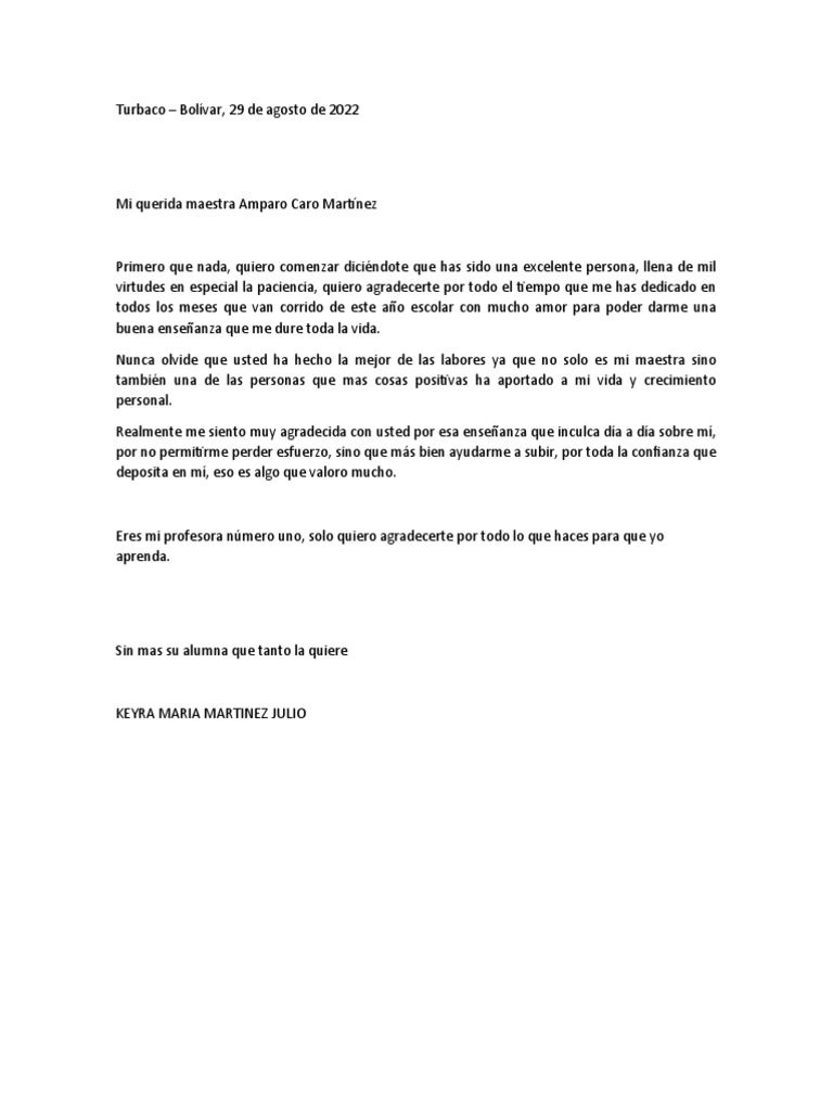 A Mi Maestra | PDF | Relaciones personales, crianza y desarrollo personal