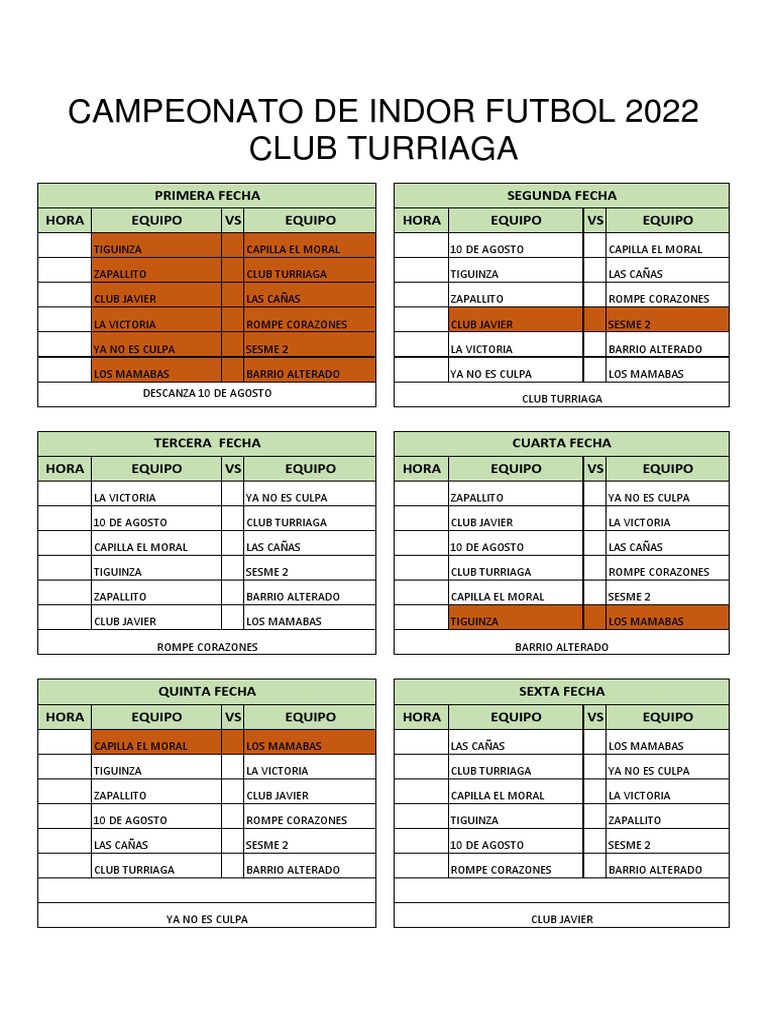 Campeonato de Indor Fútbol 2022 | PDF