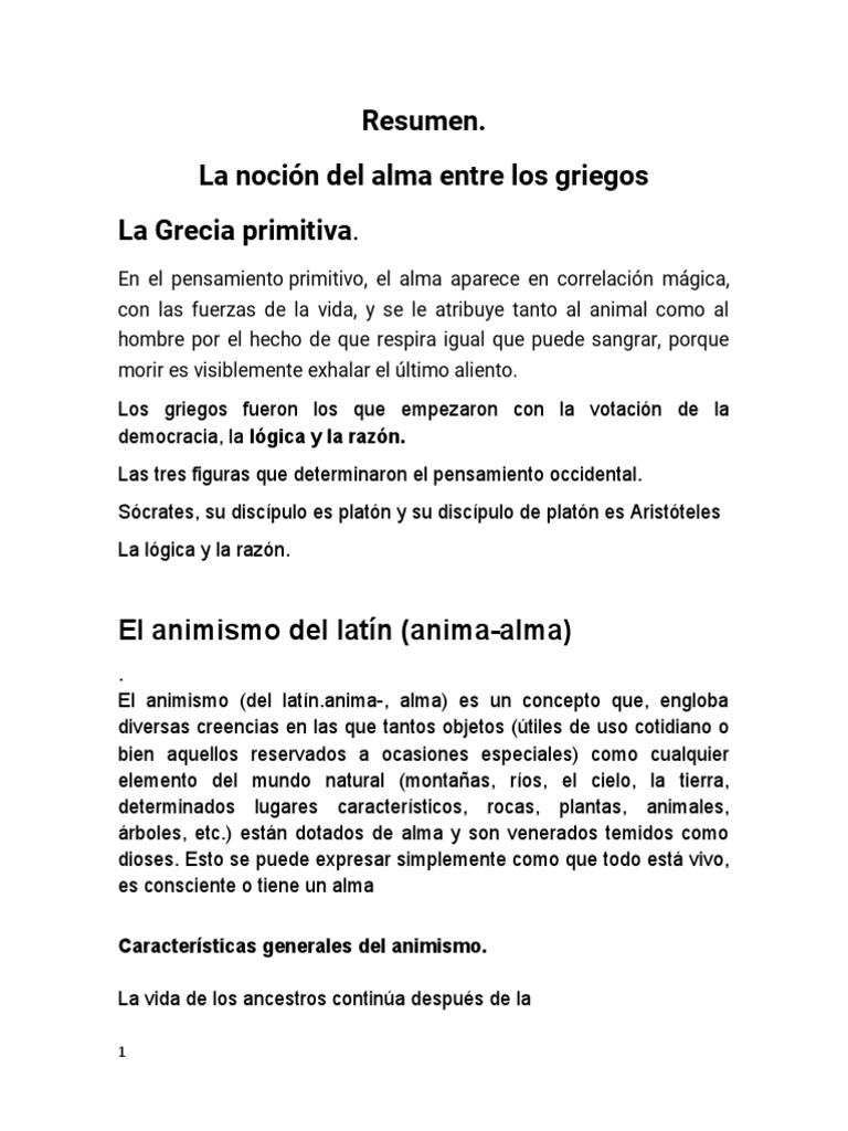 Alma y pensamiento en la Grecia antigua | PDF | Platón | Alma