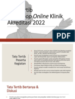 Tata Tertib Workshop Online Klinik Akreditasi 2022