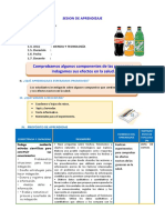 SESION C.T. Martes 13 de Sep, Comprobamos Algunos Componentes de Las Gaseosas e Indagamos Sus Efectos en La Salud.