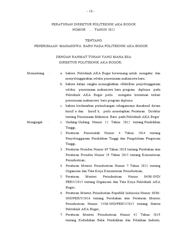Penerimaan Mahasiswa Baru Politeknik AKA 2025 | PDF | Teknologi & Rekayasa