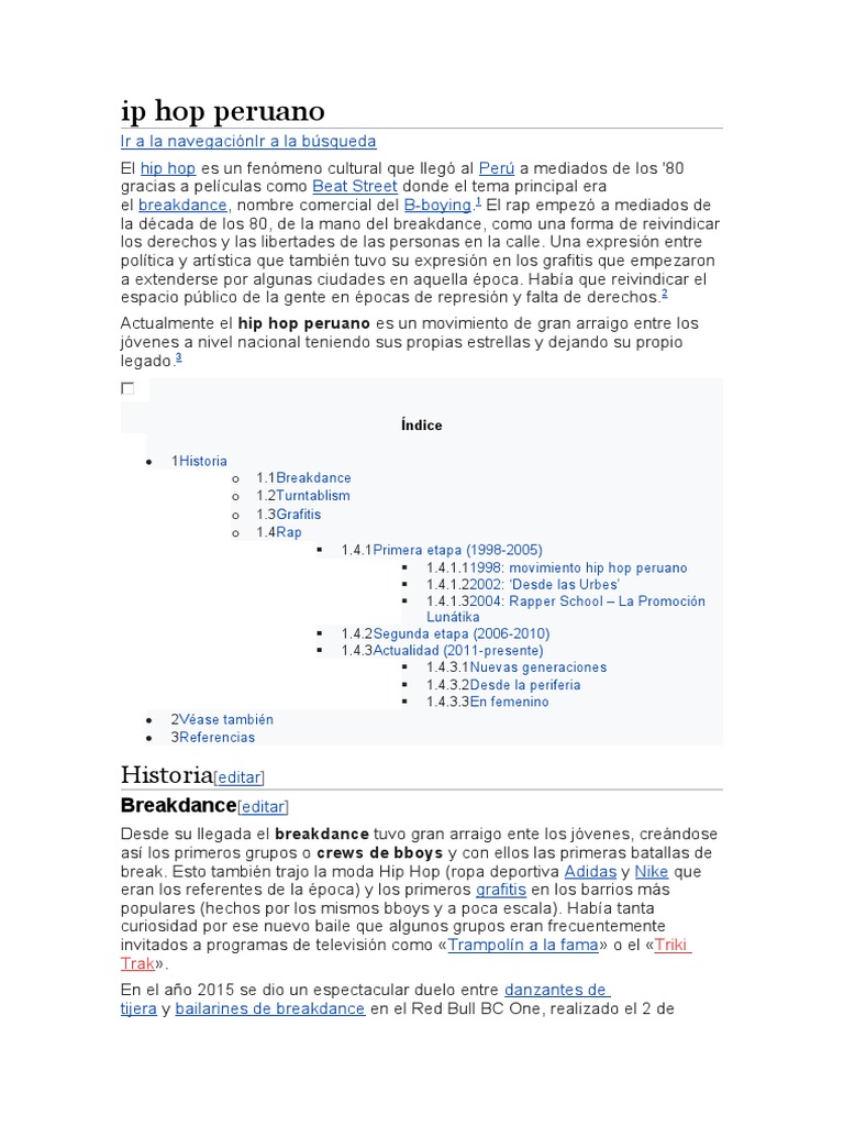 Historia del Hip Hop Peruano | PDF | Música hip-hop | Pintada