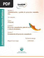 Módulo 2: Administración y Gestión de Proyectos Comunita-Rios