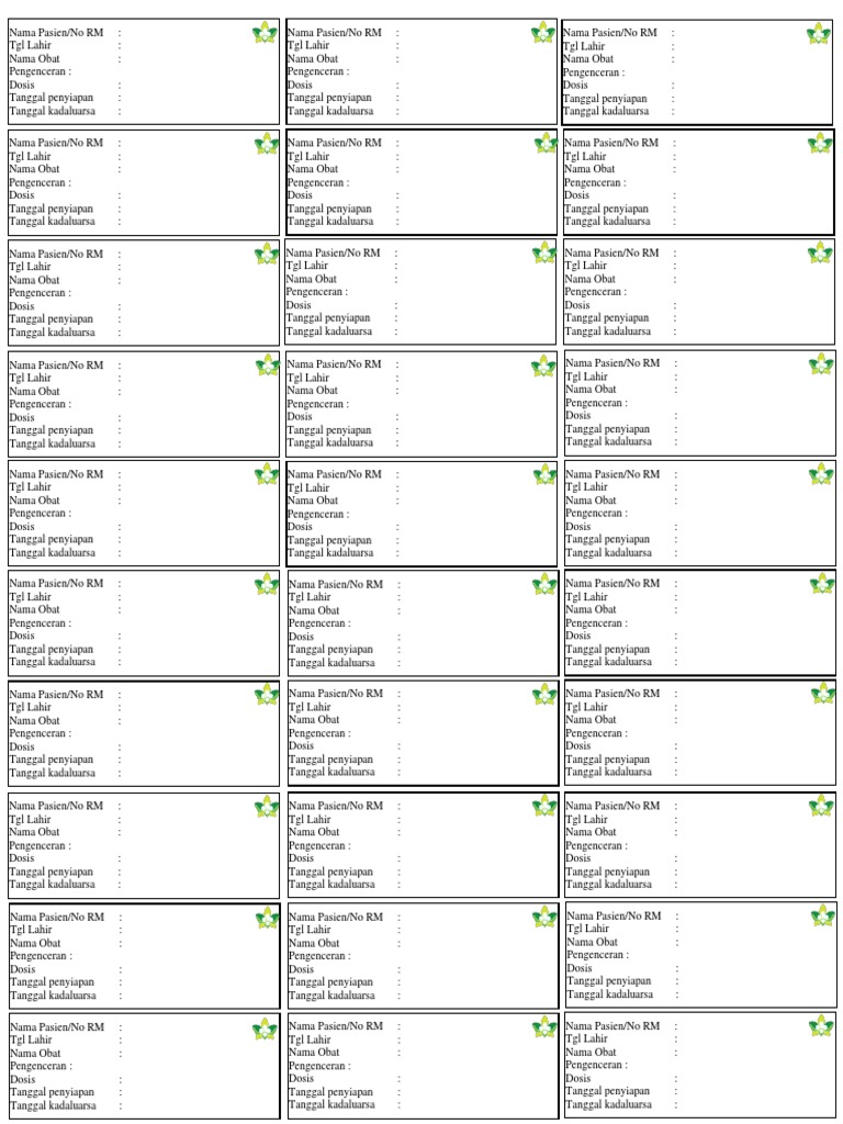 Label Infus dan Obat Injeksi | PDF