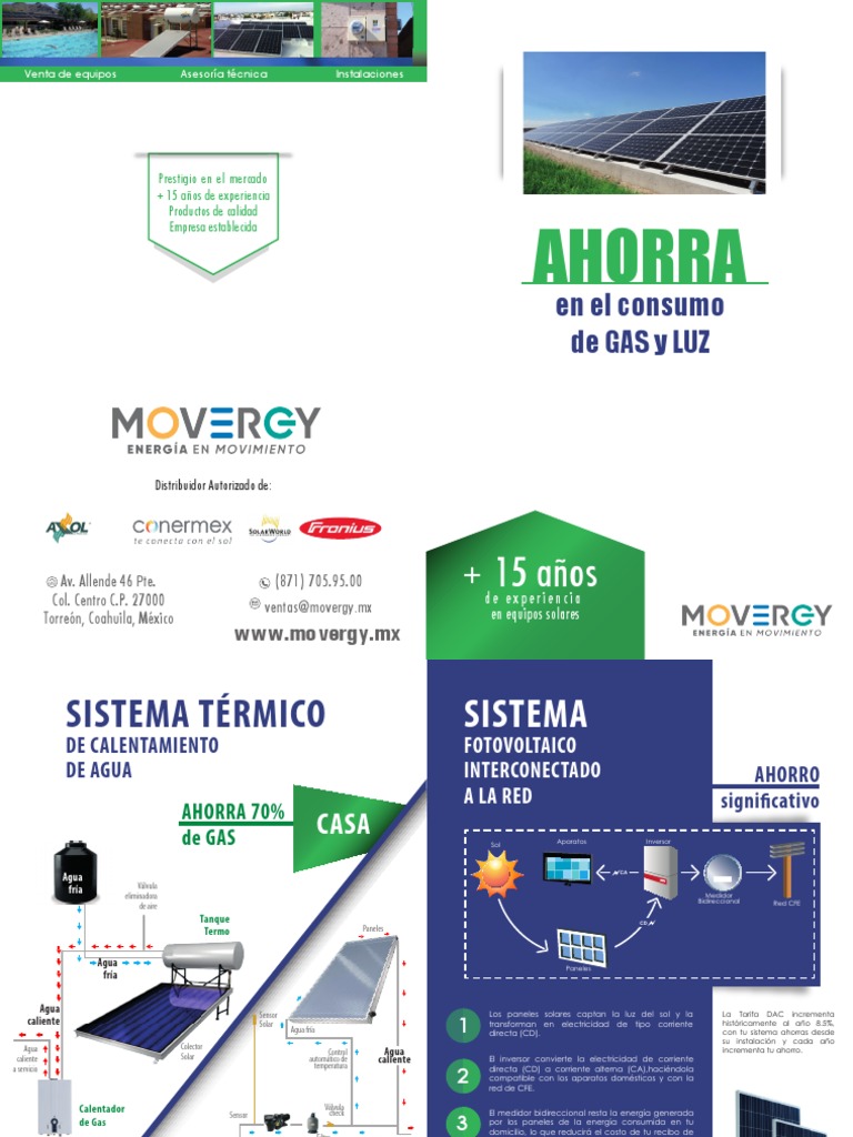 Folleto Movergy Interconexion Solar | PDF | Energía solar | Panel solar