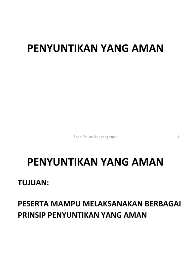 Safety Injection | PDF | Pengembangan Diri | Kesehatan Holistik