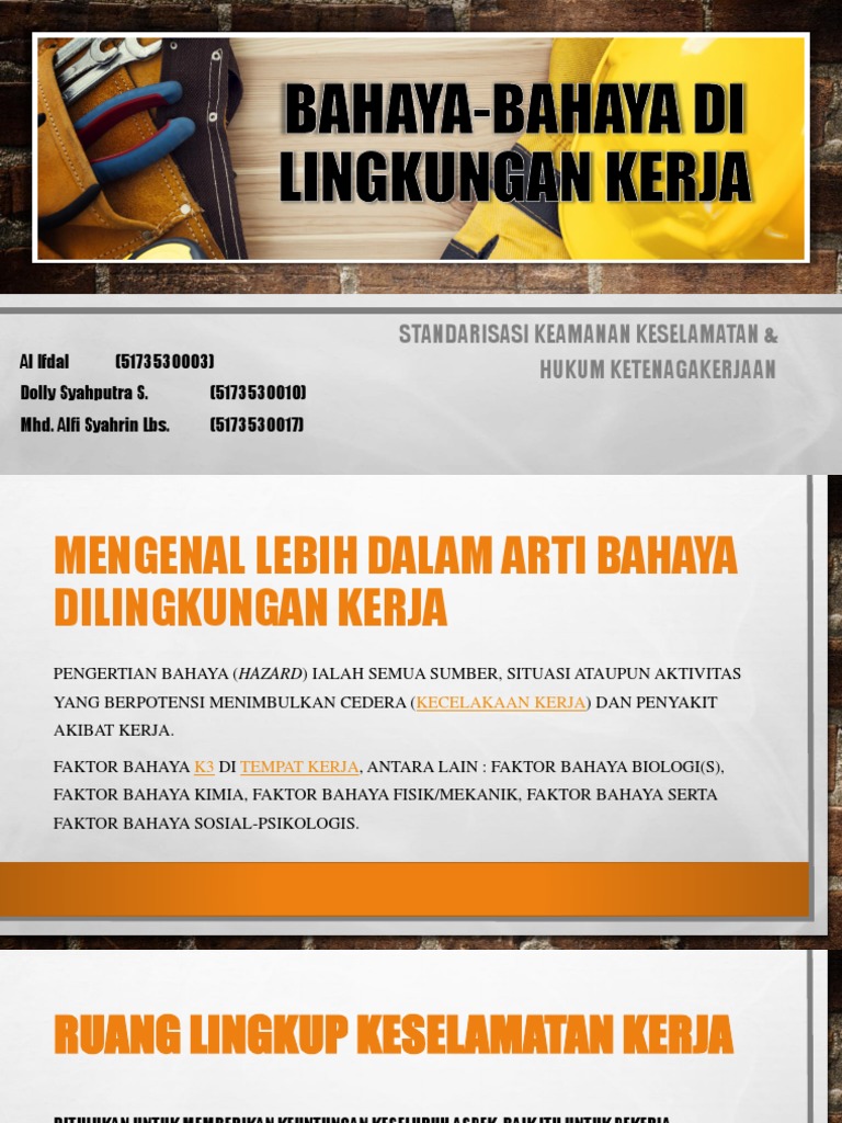 K3 Bahaya Bahaya Di Lingkungan Kerja Pdf