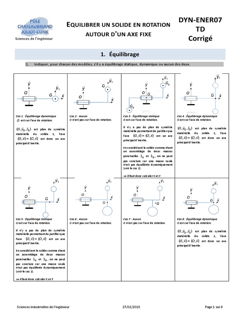 Équilibrage d'un solide en rotation | PDF | Rotation | Métrologie