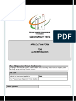 CEEC1 - Auto Mechanics - Application Form