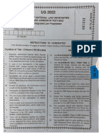 Consortium of National Law Universities - Common Law Admission Test 2022 - Five Year Integrated Law Programme