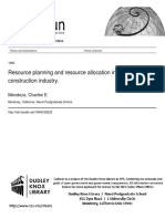Resource Planning and Resource Allocation in The Construction Industry