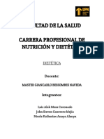 Nutrición y dietética: cálculo de requerimientos energéticos