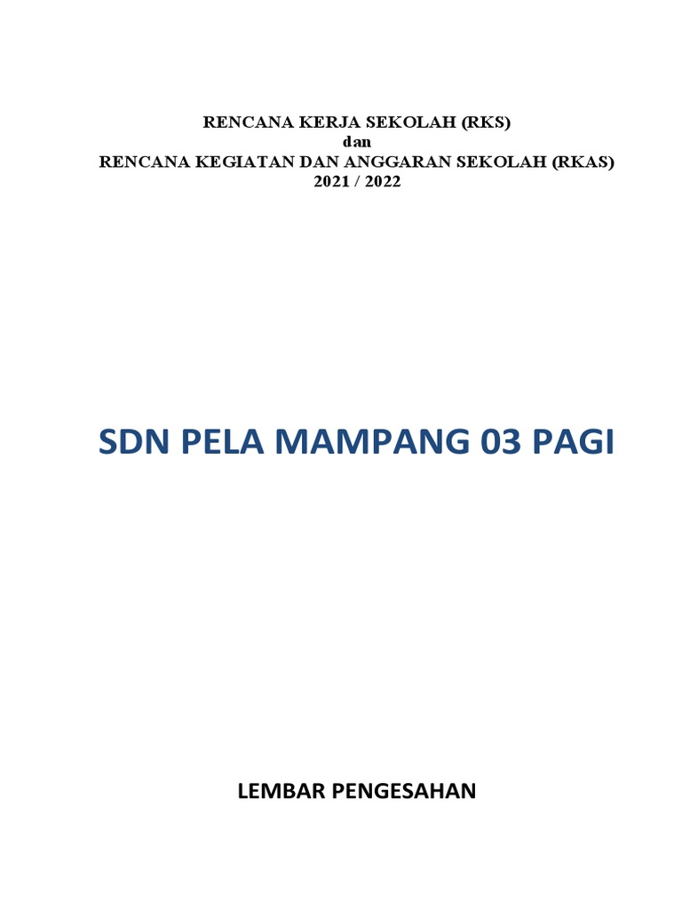 Rencana Kerja dan Anggaran Sekolah 2021 | PDF