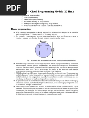 Unit 4 - Cloud Programming Models
