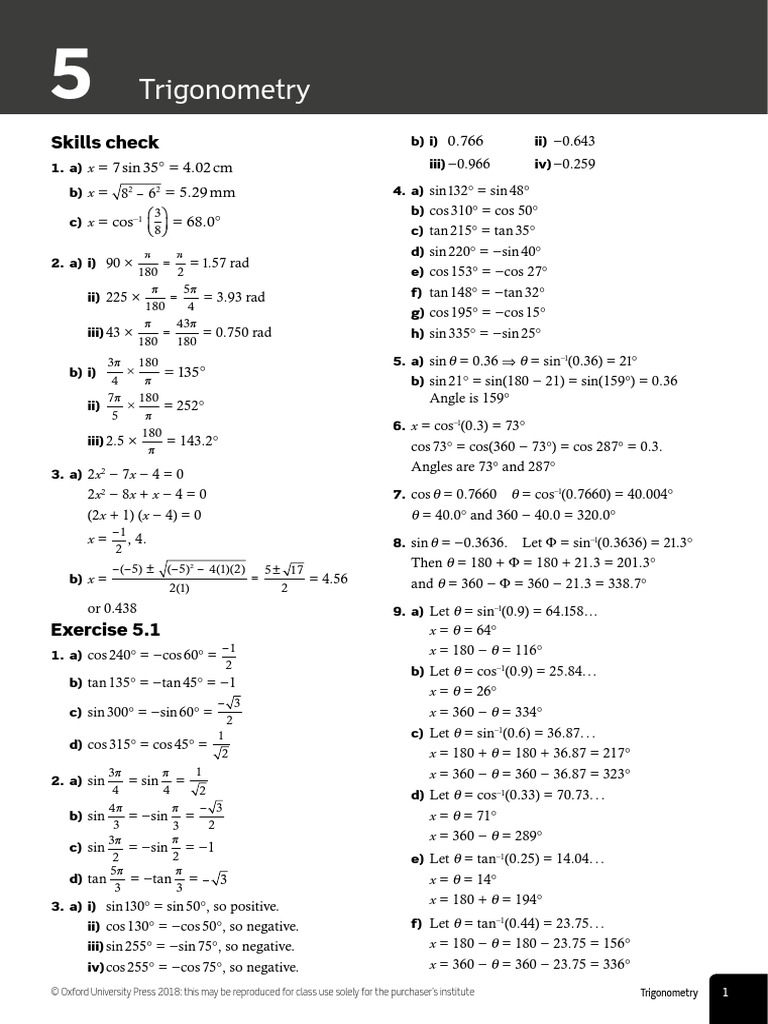 Chapter 5 Trigonometry PDF Algebra Combinatorics