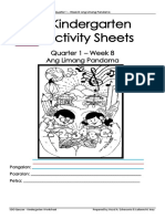 Kindergarten Activity Sheets: Quarter 1 - Week 8