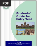 Students Guide For Entry Test Info)