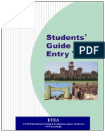 Students Guide For Entry Test Info)