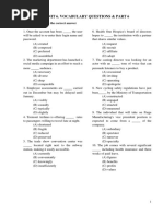 Reading - Unit 6. Vocabulary Questions & Part 6