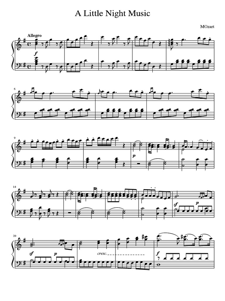 A Little Night Music Mozart PDF