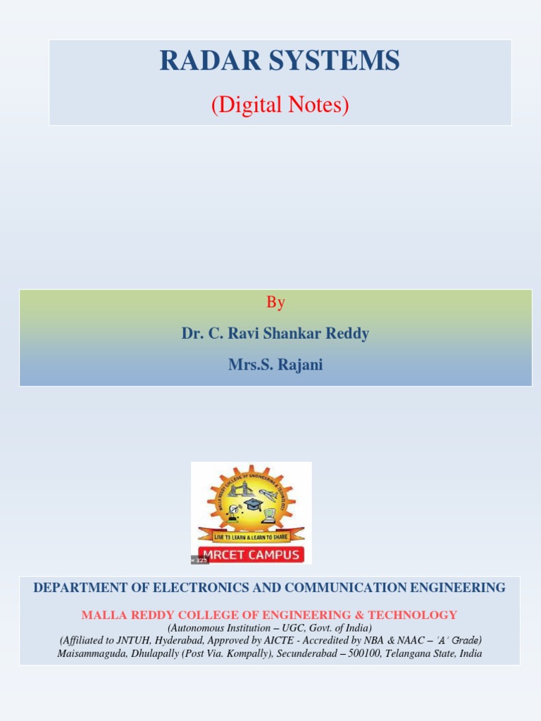 Radar Systems PDF Radar Electronic Engineering