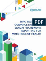 Who Technical Guidance Notes On Sendai Framework Reporting For Ministries of Health-2020