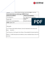 Análisis Psicodiagnóstico de Paciente con Ansiedad Generalizada