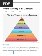 Bloom's Taxonomy Lesson Plans in The Classroom