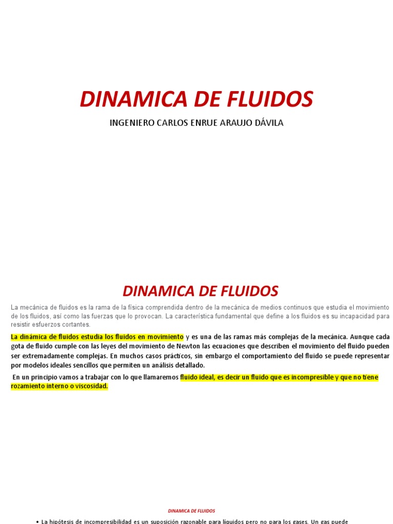 Dinamica de Fluidos | PDF | Mecánica de fluidos | Viscosidad