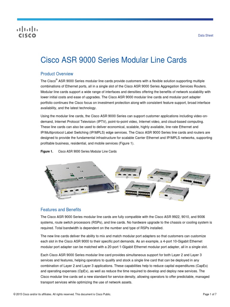 Cisco ASR 9000 Series Modular Line Cards | PDF | Networking ...