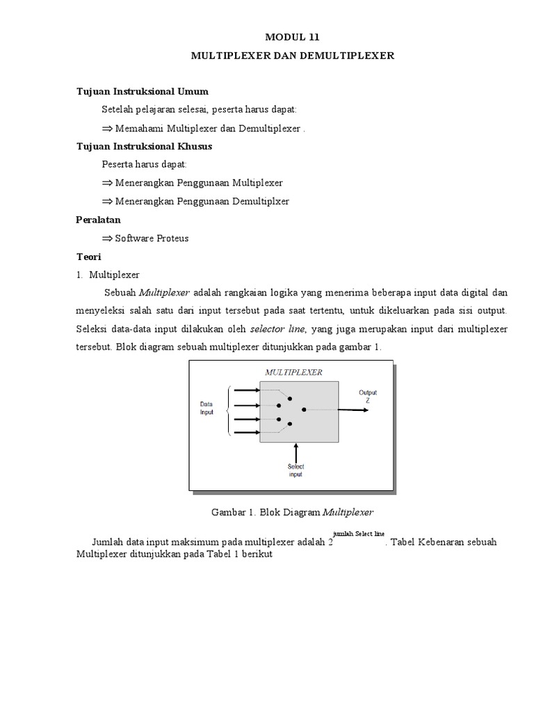 Panduan Multiplexer dan Demultiplexer | PDF