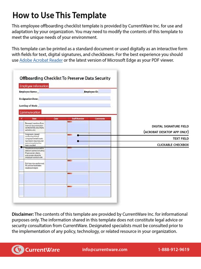 Employee Offboarding Checklist Template | PDF | Computer Security ...