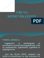 Uri NG Komunikasyon Present