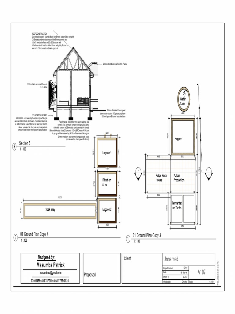 Site Layout Rogers Drawings Final - Sheet - A107 - Unnamed | PDF | Roof ...