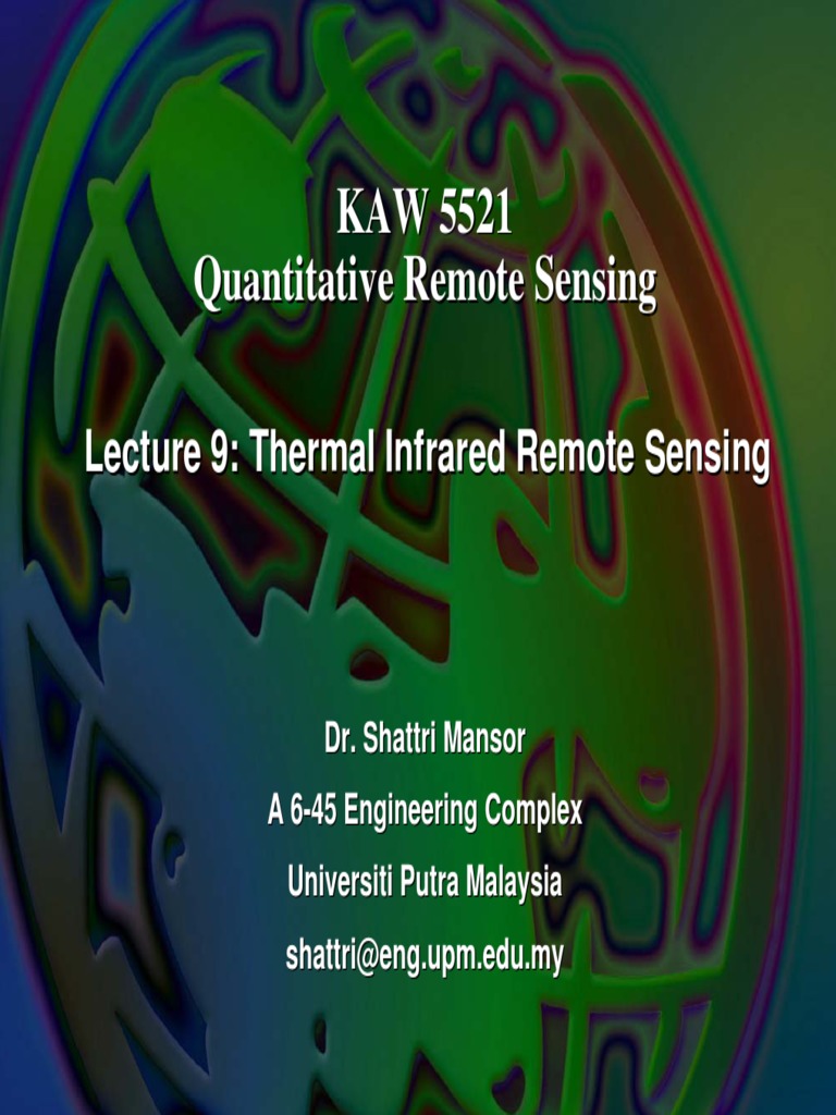7 - Thermal Infrared Remote Sensing | PDF | Infrared | Temperature