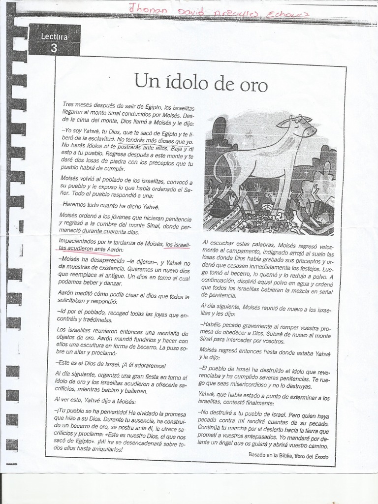 La Idolatría Del Becerro De Oro Y La Misericordia De Dios Pdf Moisés