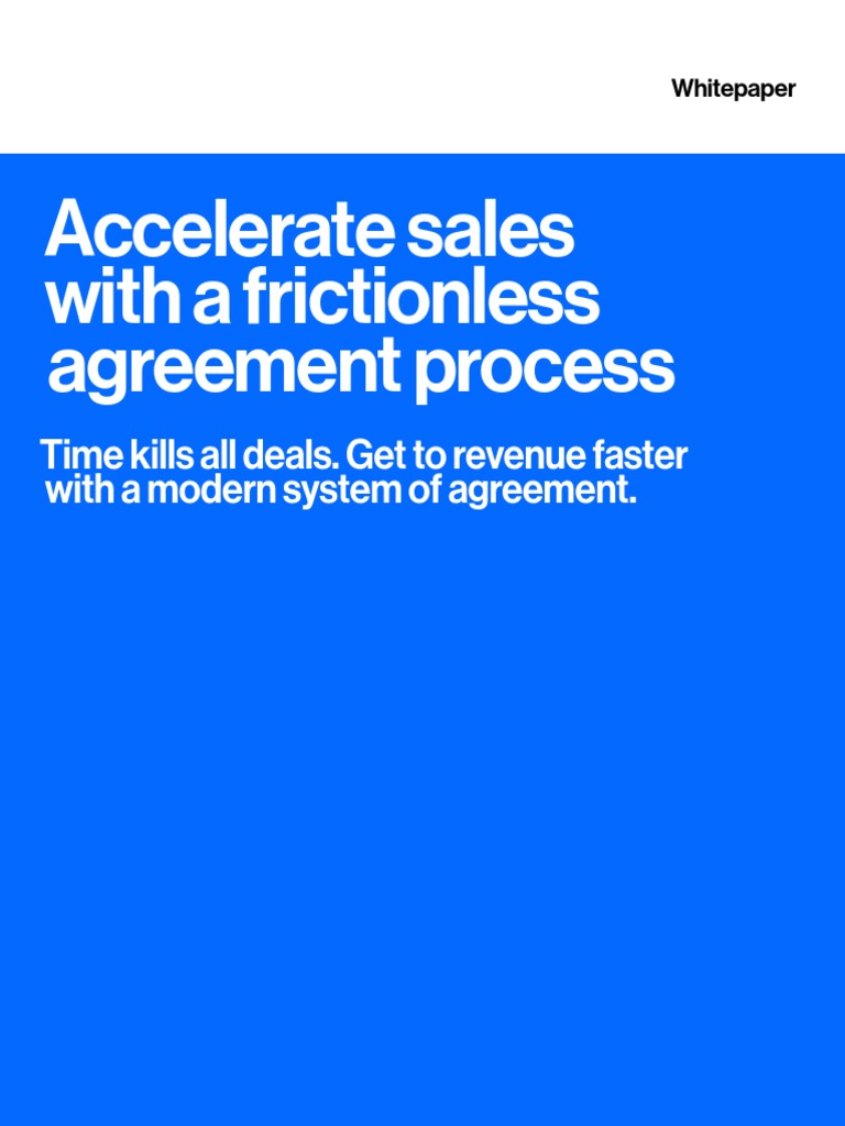 Accelerate Sales With A Frictionless Agreement Process | PDF | Sales ...