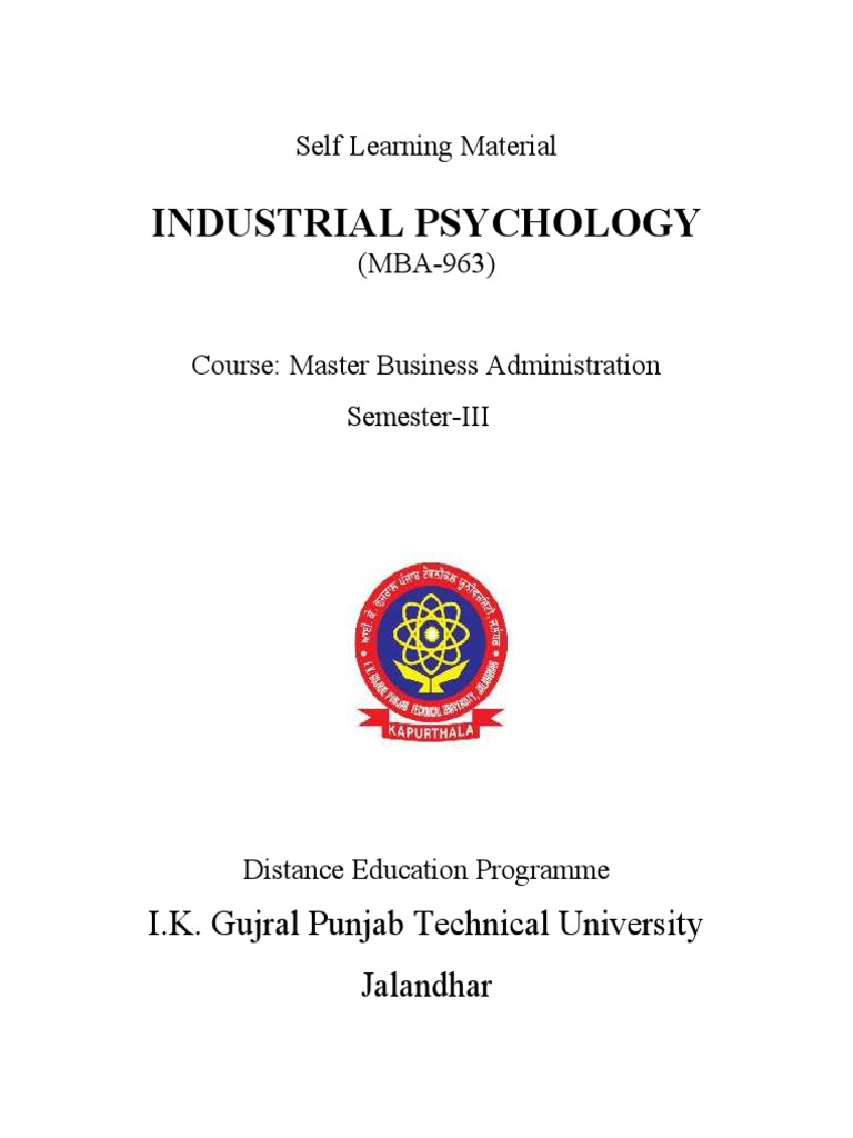 Industrial Psychology PDF Industrial And Organizational Psychology