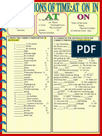 Time Prepositions at On in With Key Grammar Drills - 104282