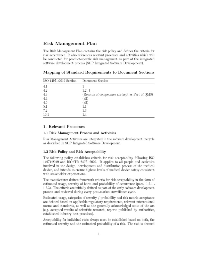 Risk Management Plan | PDF | Risk Management | Risk