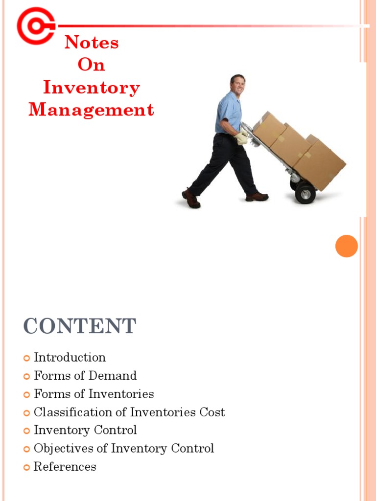 write a short note on inventory management