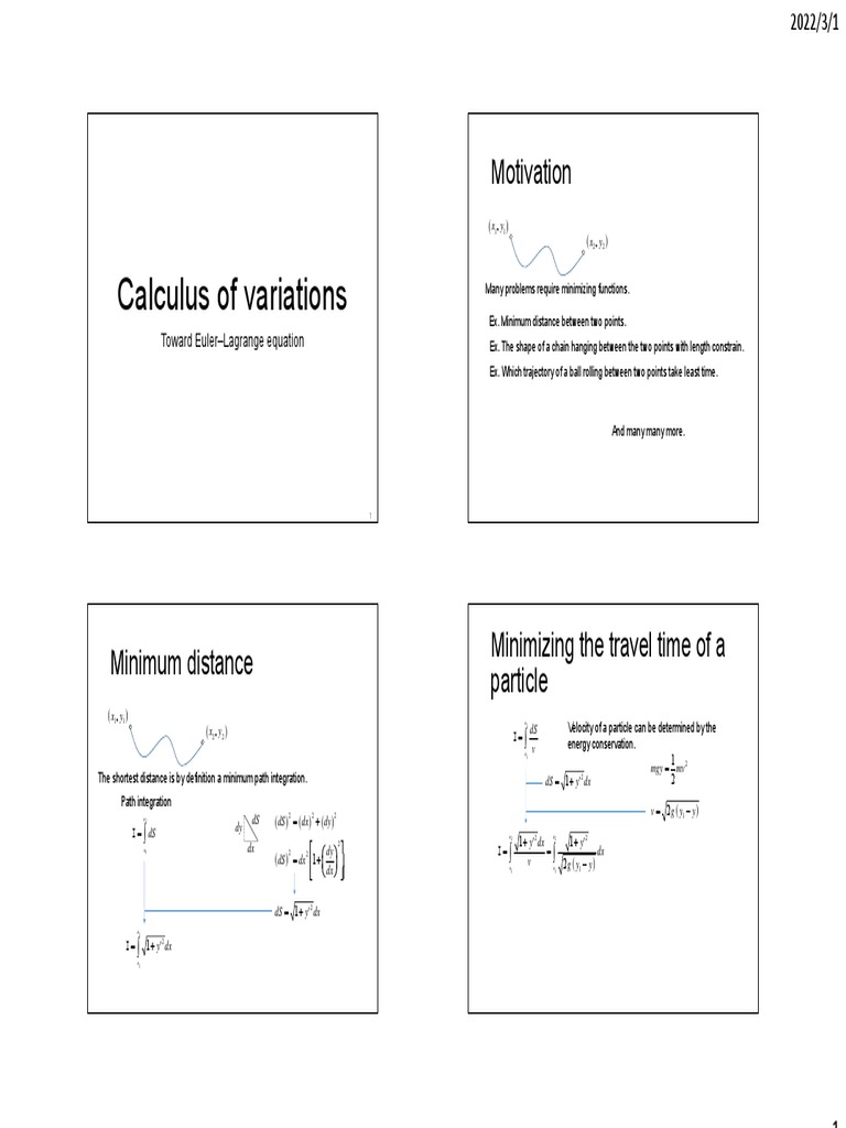 Calculus of variations PDF Lagrangian Mechanics Calculus Of