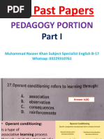 Pedagogy Part I Solved from Past NTS Papers