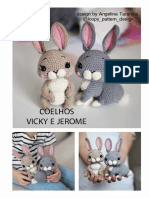 Receita de Amigurumi - Coelhos Vicky e Jerome