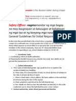 General Guidelines For Initial Response