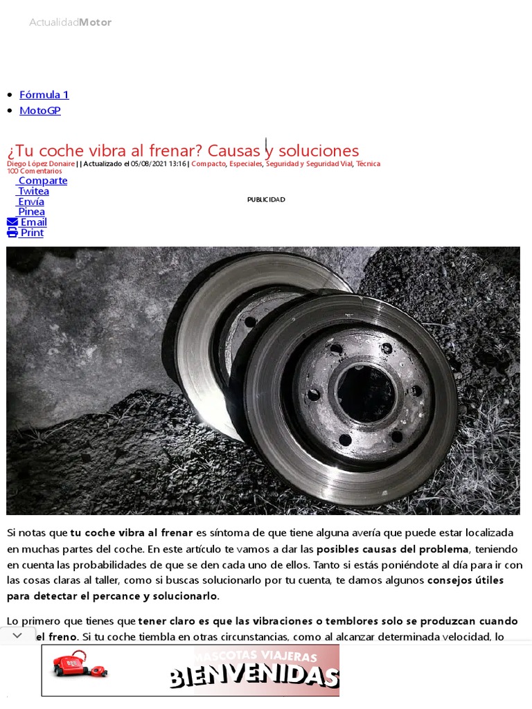 Soluciona Vibraciones al Frenar | PDF | Sistema de freno antibloqueo |  Neumático